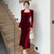 Women's Fashion Velvet Sheath Long Dress