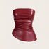Solid Color Versatile Strapless Leather Jacket