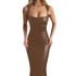 American Style Women's Suspender Dress in Black and Camel