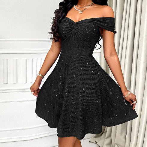 Women Short Style dress with dotted stars