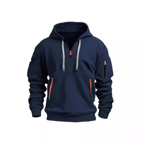 Sports Casual Sweatshirt Hooded Pullover Zipper Jacket
