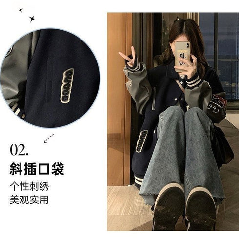 Baseball Varsity Jacket Oversized Unisex NFL Design Jacket