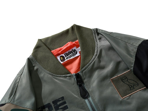 October's Very Own BAPE Joint-name Ape Full Sleeve Jacket Flight Suit Jacket