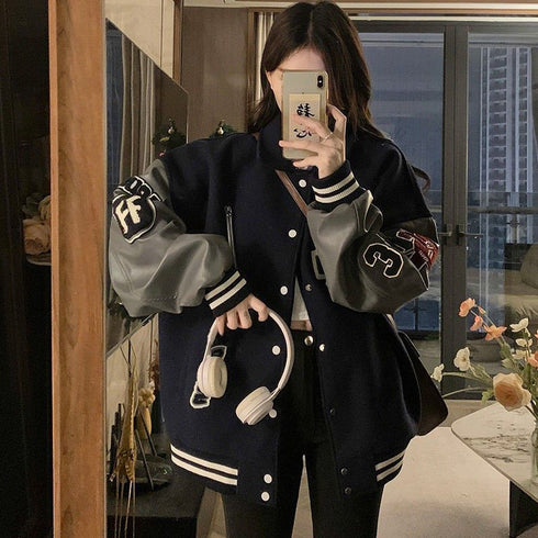 Baseball Varsity Jacket Oversized Unisex NFL Design Jacket