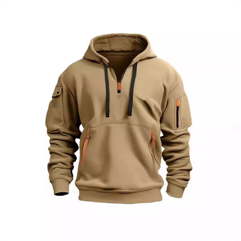 Sports Casual Sweatshirt Hooded Pullover Zipper Jacket