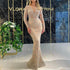 New Bronzing Long Sleeve Slim-fit Sexy Long Dress Prom Evening Dress