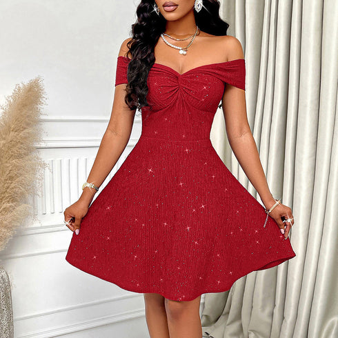Women Short Style dress with dotted stars