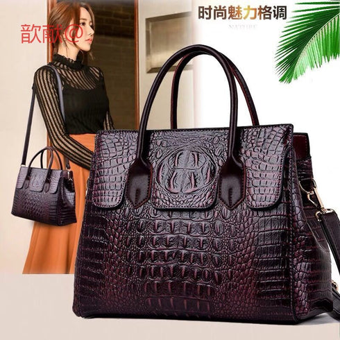 New Crocodile Skin Handbag Womens Crossbody Bag