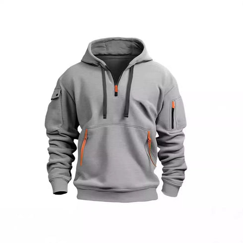 Sports Casual Sweatshirt Hooded Pullover Zipper Jacket