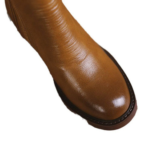 Female British Shoes Wind Side Zipper High Heel Retro Boots