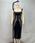 American Style Women's Suspender Dress in Black and Camel
