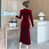 Women's Fashion Velvet Sheath Long Dress