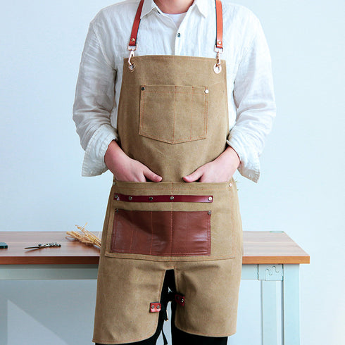 Denim Canvas Apron Cake Shop Baking Work Clothes Unisex