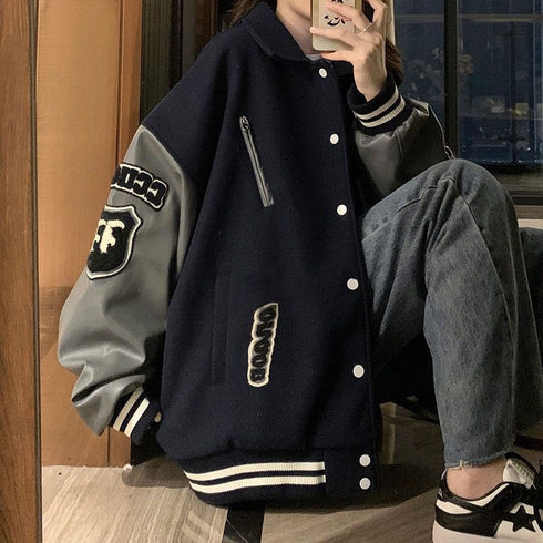 Baseball Varsity Jacket Oversized Unisex NFL Design Jacket