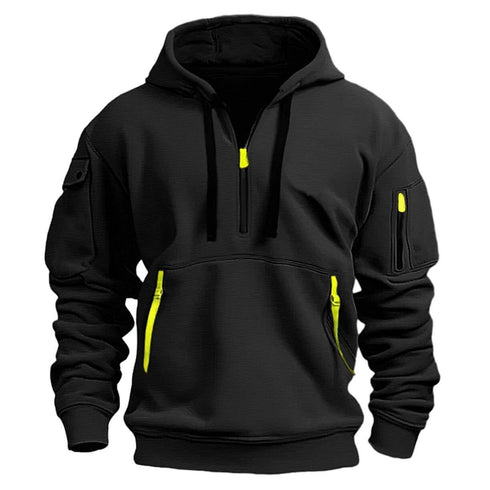 Sports Casual Sweatshirt Hooded Pullover Zipper Jacket
