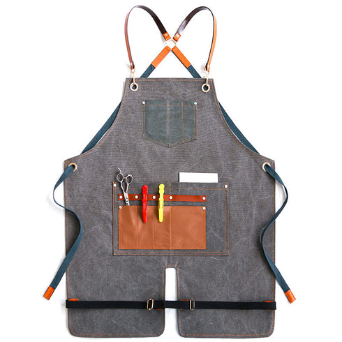 Denim Canvas Apron Cake Shop Baking Work Clothes Unisex