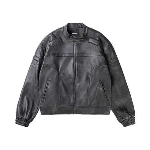 Marbling PU Leather Jacket