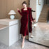 Women's Fashion Velvet Sheath Long Dress