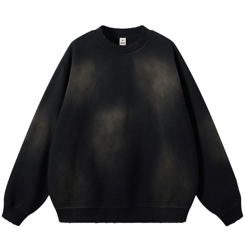 Fleece-lined Crew Neck Mens Sweatshirt Acidwash Mens T-Shirt