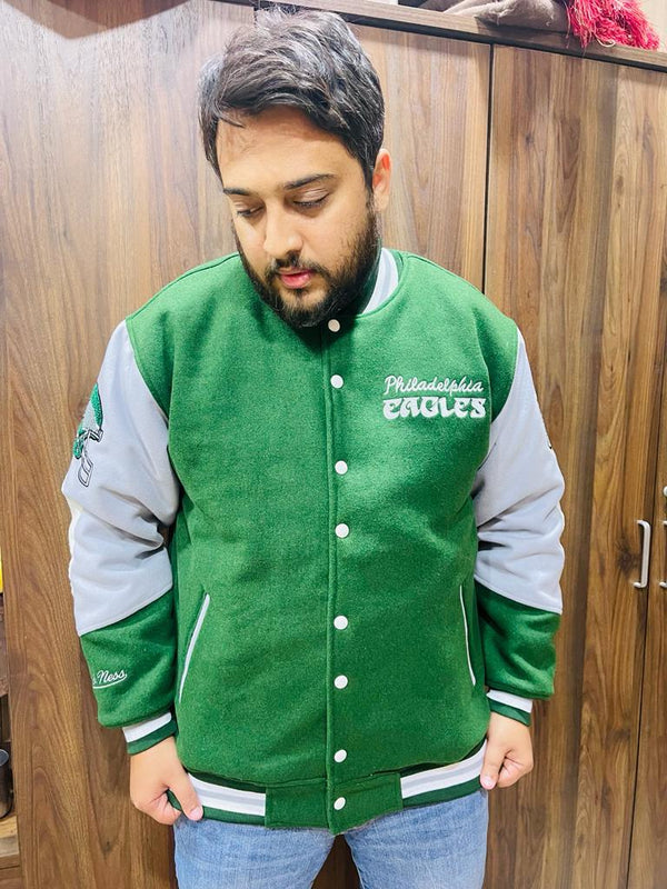 Mitchell & Ness Philadelphia Eagles NWT Princess Diana Varsity Jacket NFL 90's Letterman Jersey REPLICA