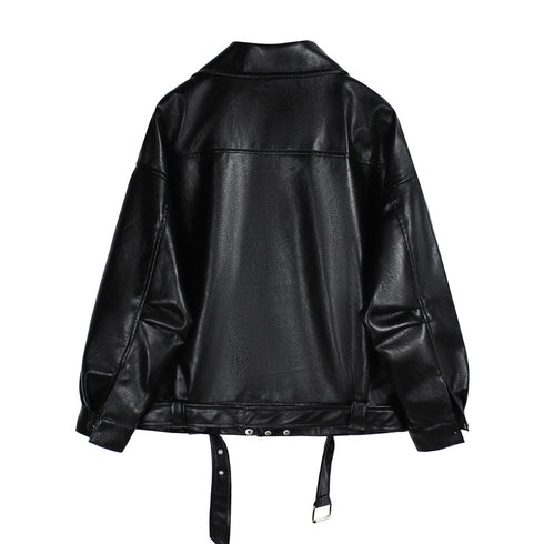 All-match Motorcycle Short Leather Jacket