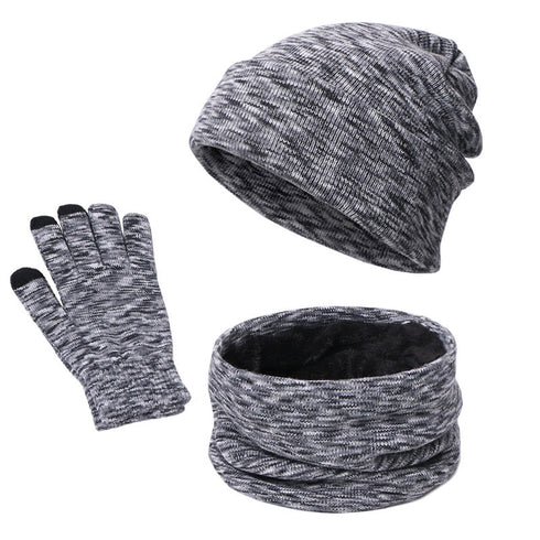 Knitted Three-piece Hat Scarf