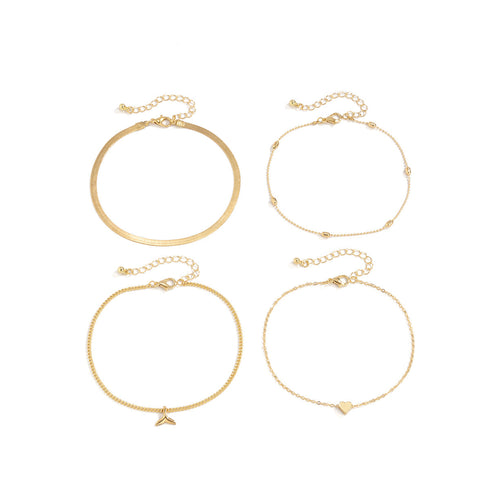 Women's Stacked Fishtail Alloy Anklet