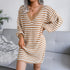 Women's Long Sleeve Striped Sweater Dress
