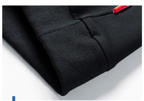 Men casual Black Pocketed Hoodie