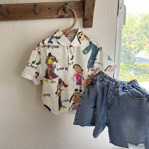 Kids Korean Edition Summer Shirt For Boys