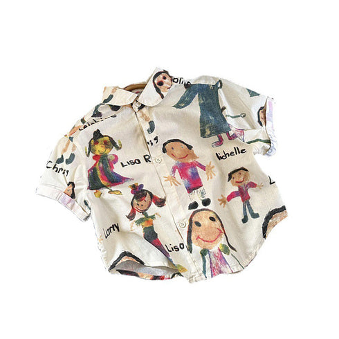 Kids Korean Edition Summer Shirt For Boys