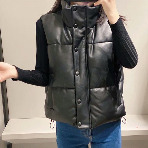 Casual Leather Vest Jacket