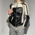 Patchwork Slim Leather Jacket