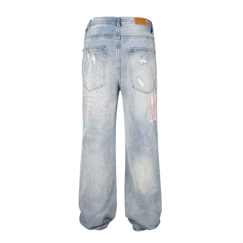 Girls Ripped Beggar Denim Trousers