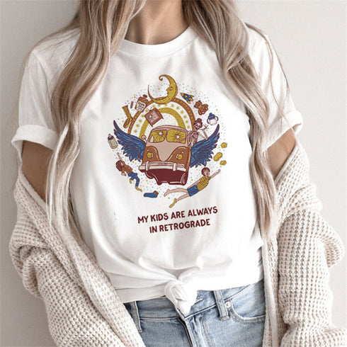 Women Print T-shirts Female Cartoon Tops