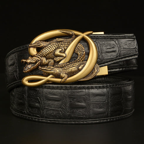 Crocodile Buckle Belt Made of pure Cowhide