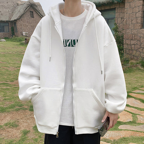 Mens Casual Hooded Zipper Coat