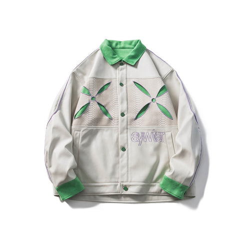 Embroidered Leather Jacket