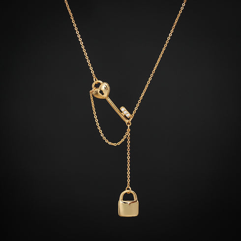 Small Lock Pendant Clavicle Chain Jewellery