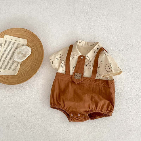 Babies Printed Contrast Color Romper