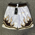 Men Flame Double Layer Mesh Style Shorts