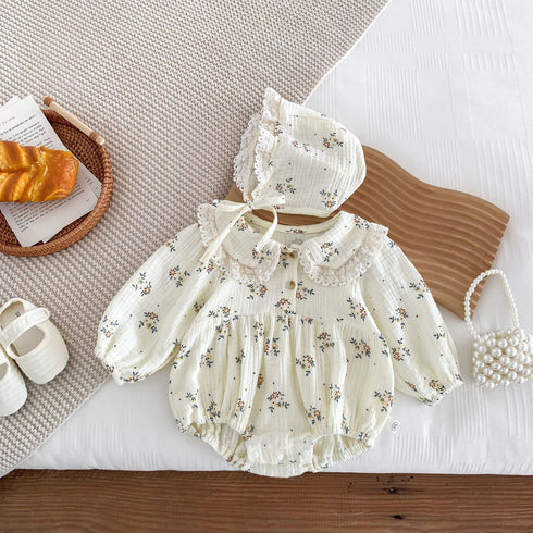 Baby Floral Doll Collar Romper Clothes