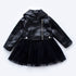 Girls' Stitched Leather Skirt Jacket