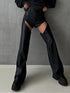 Women's Loose Hollow Straight Black Trousers