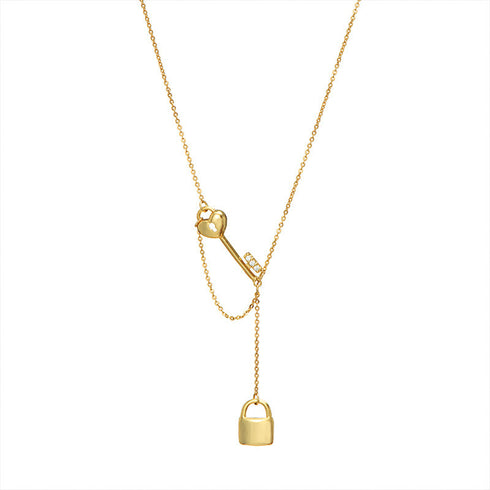 Small Lock Pendant Clavicle Chain Jewellery