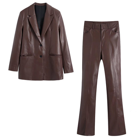 American Style Leather Pants Suit