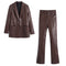 American Style Leather Pants Suit