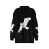 Carrier Pigeon Jacquard Furry Lapel Sweater