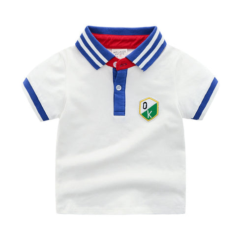 Children's Lapel Polo Sleeves Shirt
