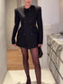 Ladies Black Double Breasted Mini Blazers Dress